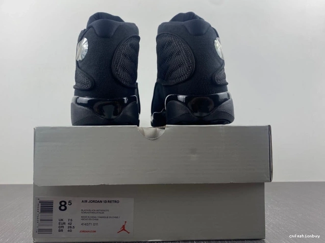 Black Retro Cat Jordan 414571-011 Air 13 0802